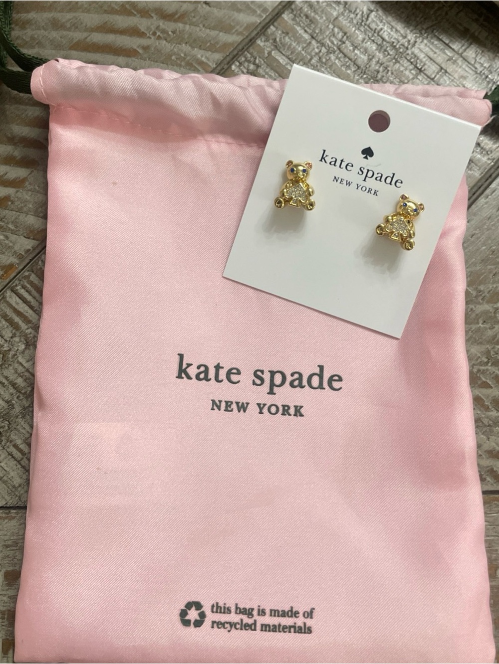 Kate Spade New York Oh What Fun Spade Teddy Bear Stud Earrings
